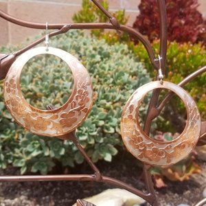 Hand Carved Copper Earrings